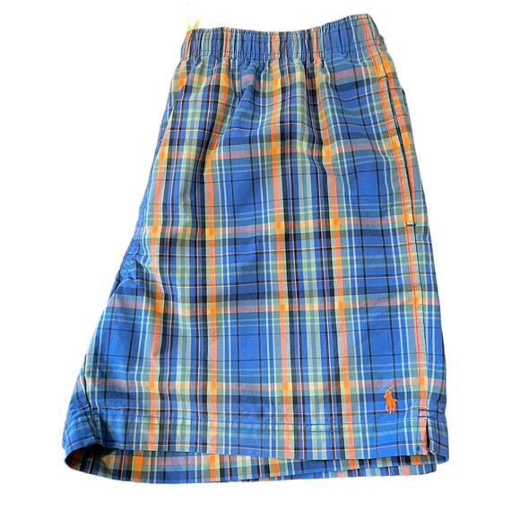 Polo Sport Ralph Lauren Swim Shorts Trunks Men’s XL Lined Plaid Blue Mul… - Picture 5 of 14